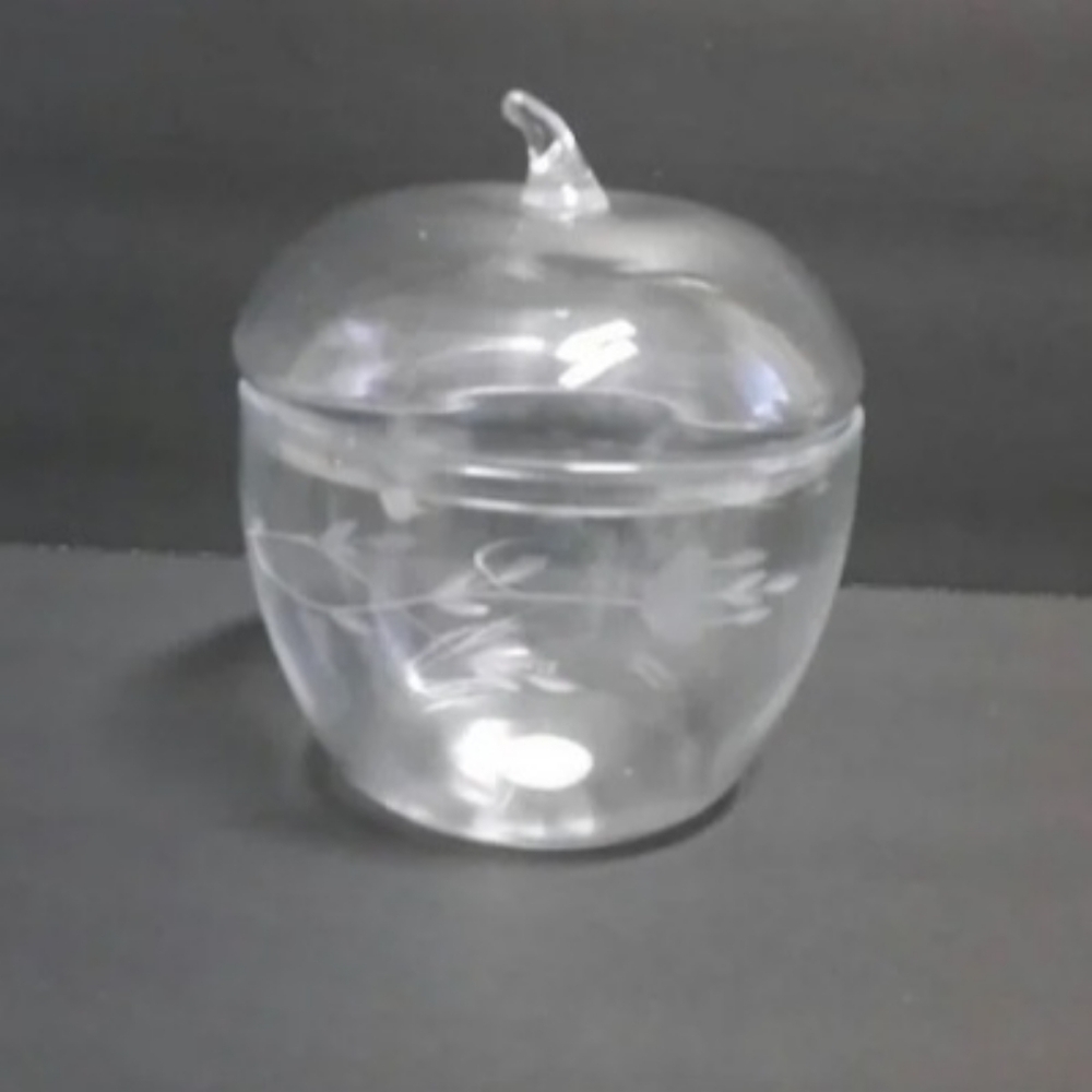 Princess Heritage Hand Blown Clear Glass   Candy Dish/Bowl Art Glass Acorn Style